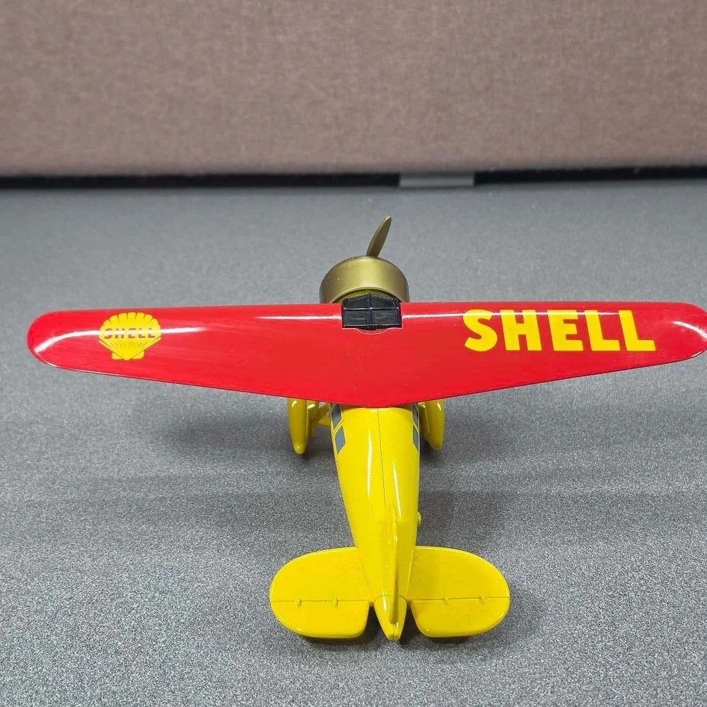 Shell Aviation Fuel Truck & Plane Diecast Set Yellow Red Excellent